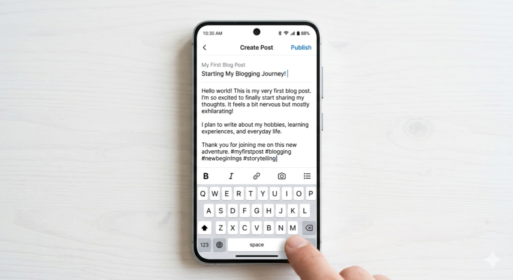 How to Start a Blog Using Only Your Smartphone 1000023426